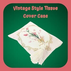 Vintage Style Pink Tulip Nightstand Tissue Box Container Storage Case Cover Bag